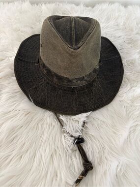 Stetson Olive Green and Dark Brown Outdoor Canvas Outback Hat